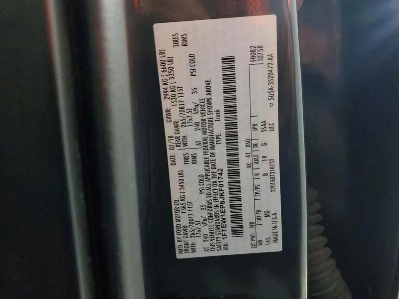 2018 FORD F150 SUPERCREW  