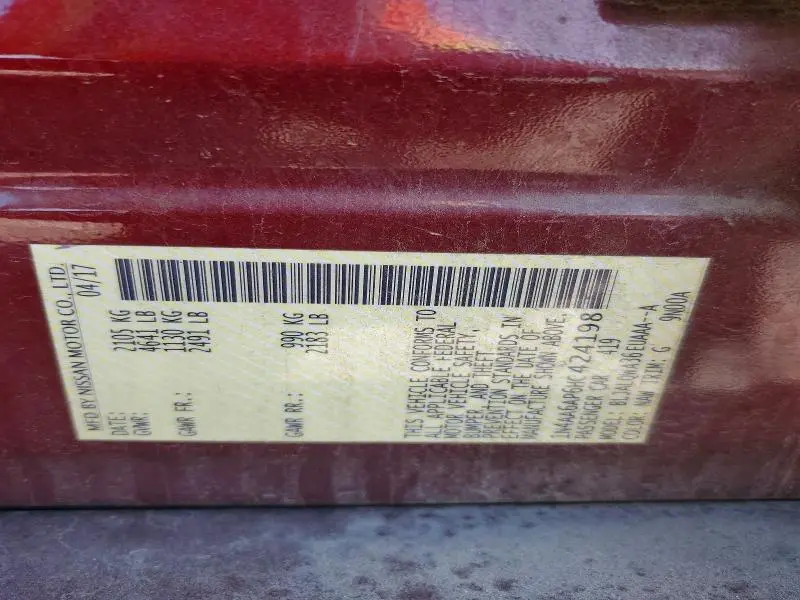 2017 NISSAN MAXIMA 3.5 S  
