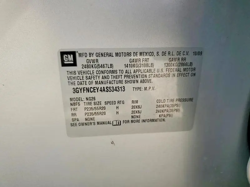 2010 CADILLAC SRX PREMIUM COLLECTION  