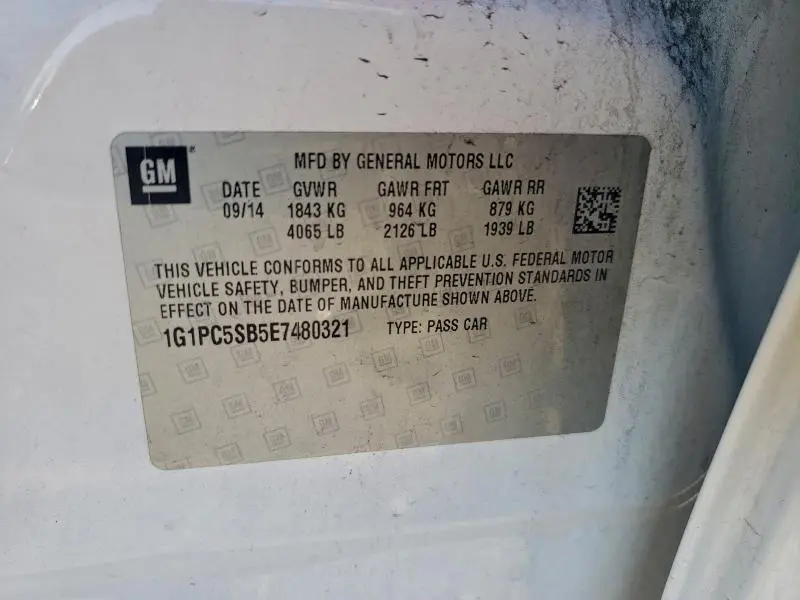 2014 CHEVROLET CRUZE LT  