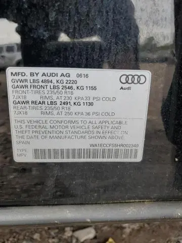 2017 AUDI Q3 PREMIUM  