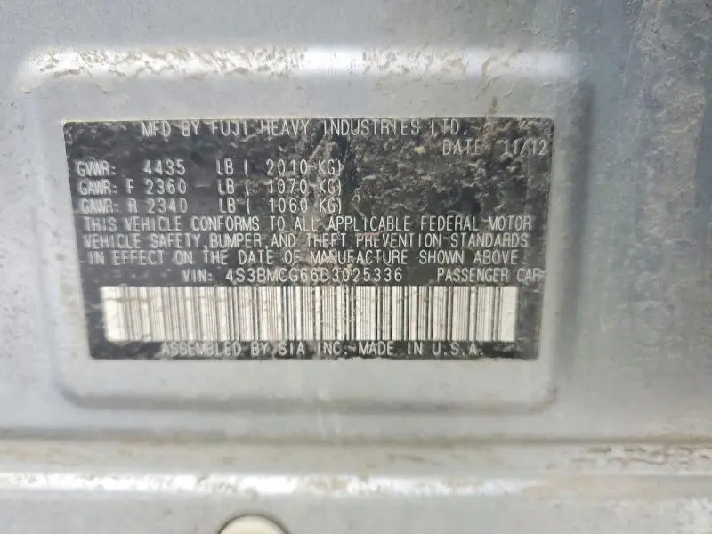 2013 SUBARU LEGACY 2.5I PREMIUM  