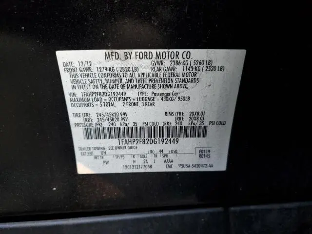 2013 FORD TAURUS LIMITED  