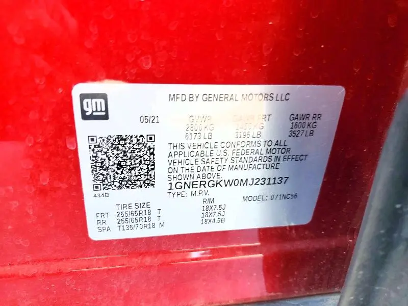 2021 CHEVROLET TRAVERSE LT  