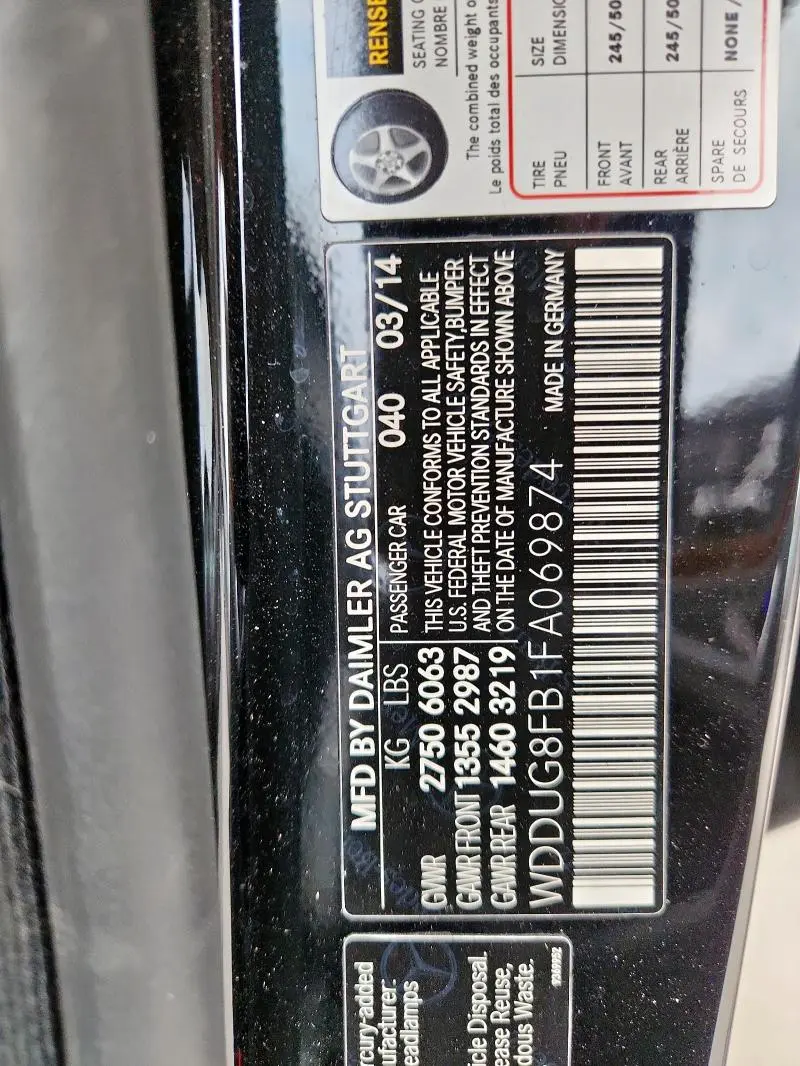 2015 MERCEDES-BENZ S 550 4MATIC  