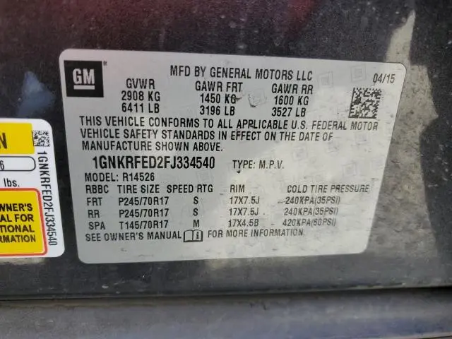 2015 CHEVROLET TRAVERSE LS  