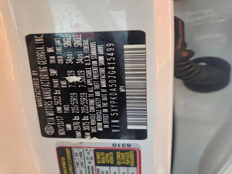 2018 KIA SORENTO SX V6  