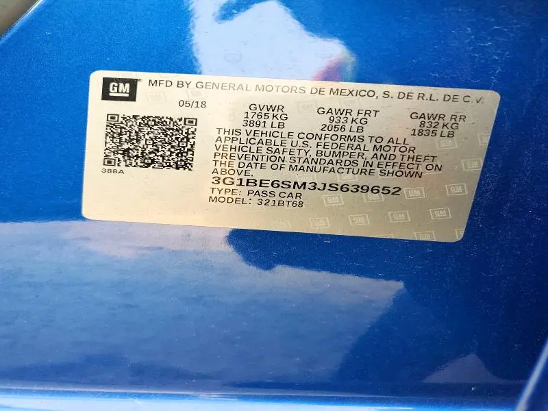 2018 CHEVROLET CRUZE LT  