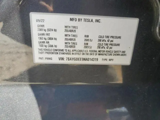 2022 TESLA MODEL Y 