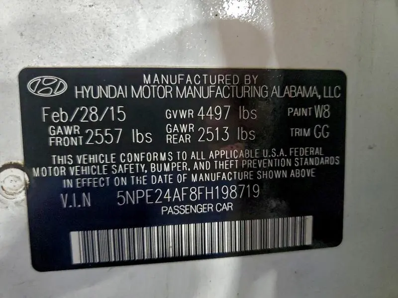 2015 HYUNDAI SONATA SE  