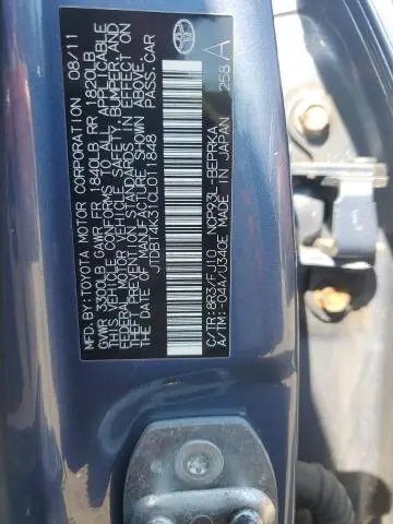 2012 TOYOTA YARIS   