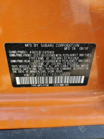 2019 SUBARU CROSSTREK PREMIUM  