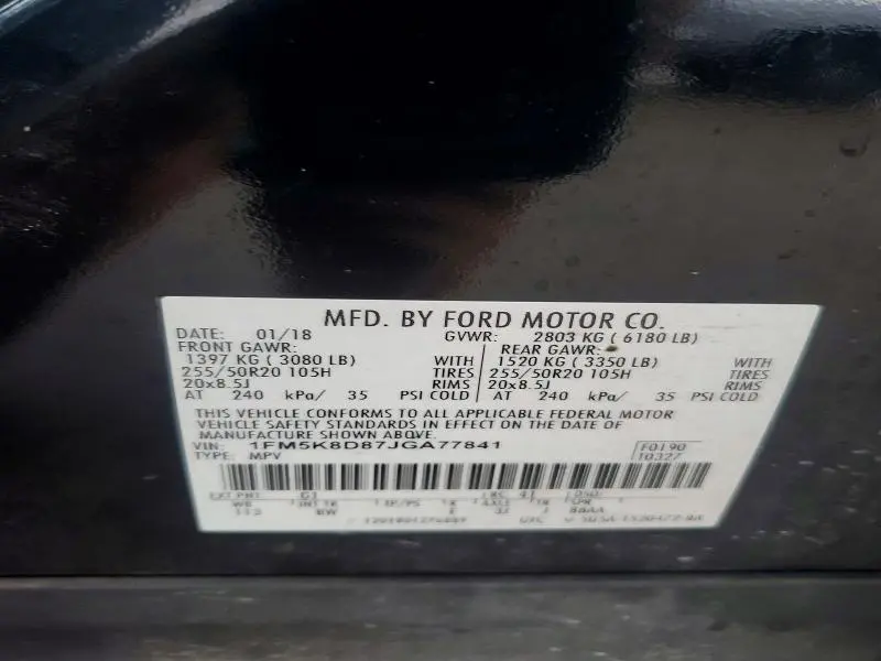 2018 FORD EXPLORER XLT  