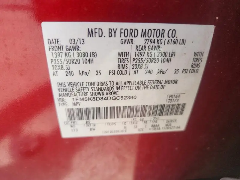 2013 FORD EXPLORER XLT  