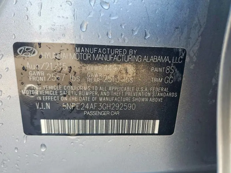 2016 HYUNDAI SONATA SE  