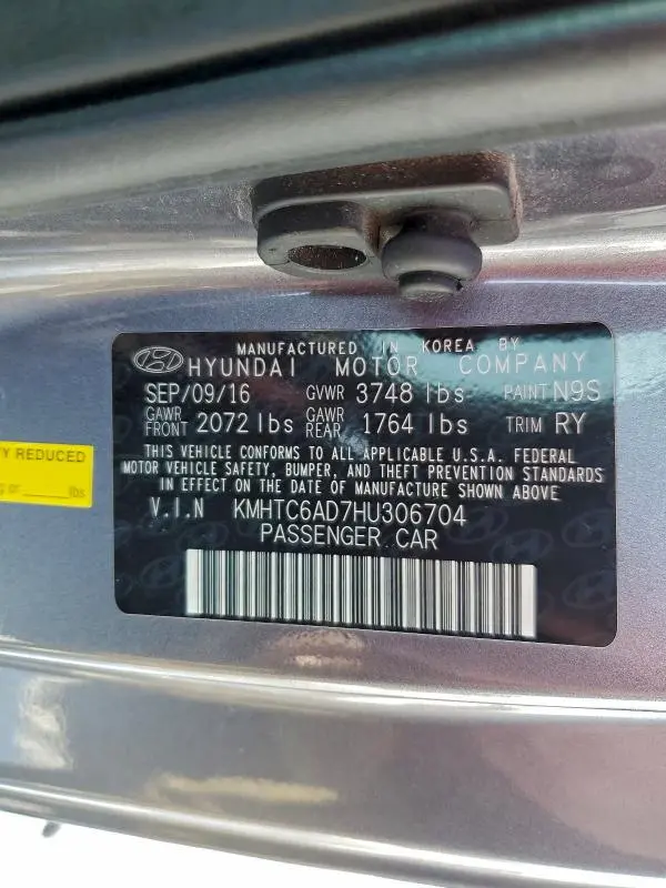 2017 HYUNDAI VELOSTER   