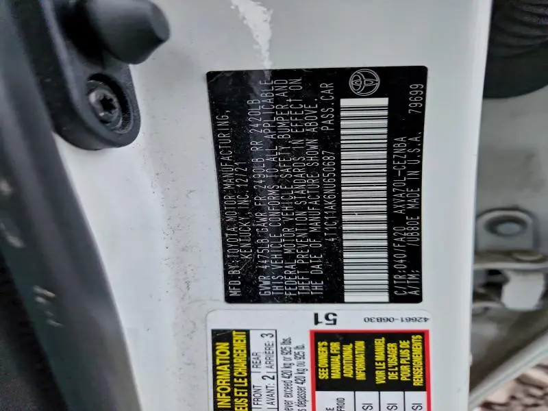 2022 TOYOTA CAMRY LE  