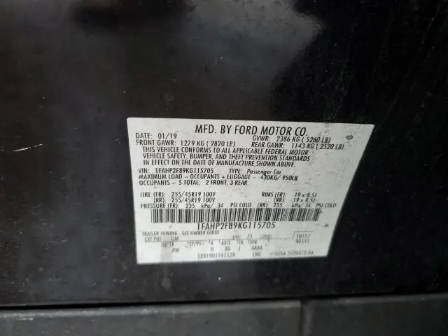 2019 FORD TAURUS LIMITED  