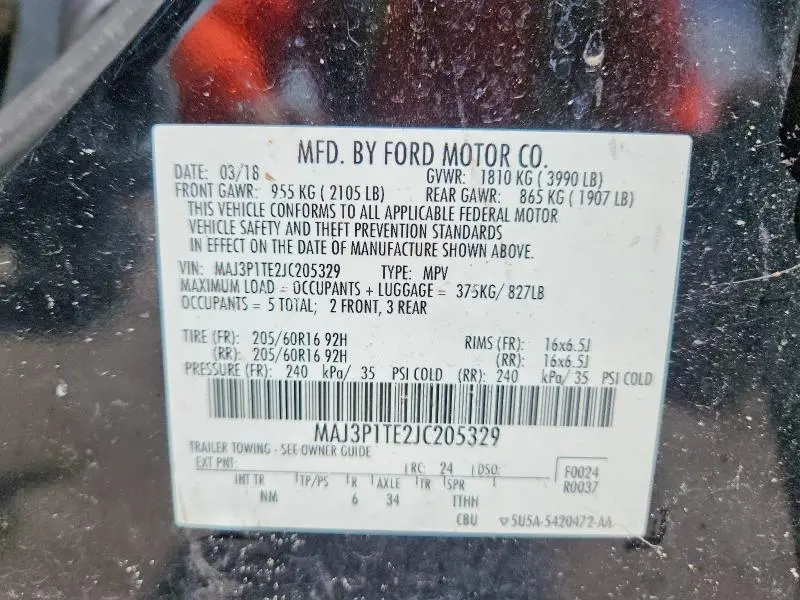 2018 FORD ECOSPORT SE  