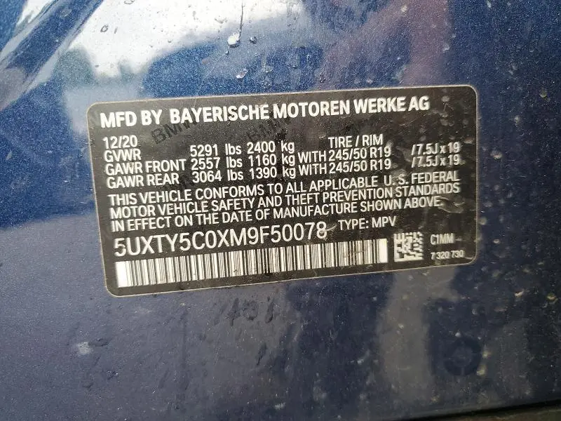 2021 BMW X3 XDRIVE30I  