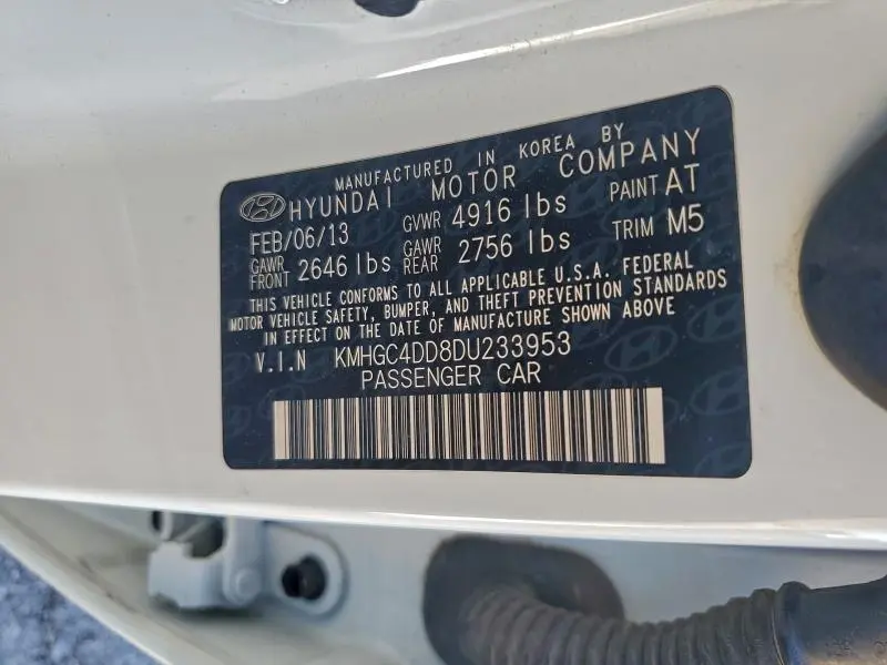 2013 HYUNDAI GENESIS 3.8L  