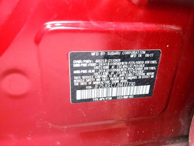 2018 SUBARU FORESTER 2.0XT PREMIUM  