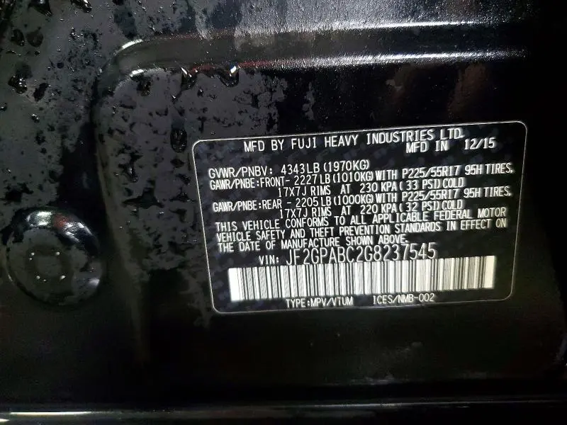 2016 SUBARU CROSSTREK PREMIUM  