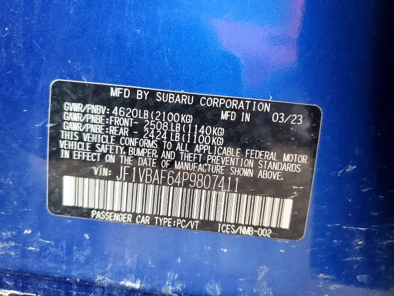 2023 SUBARU WRX PREMIUM  