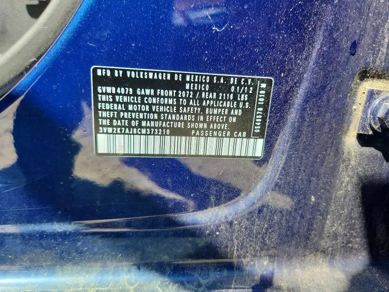 2012 VOLKSWAGEN JETTA BASE  