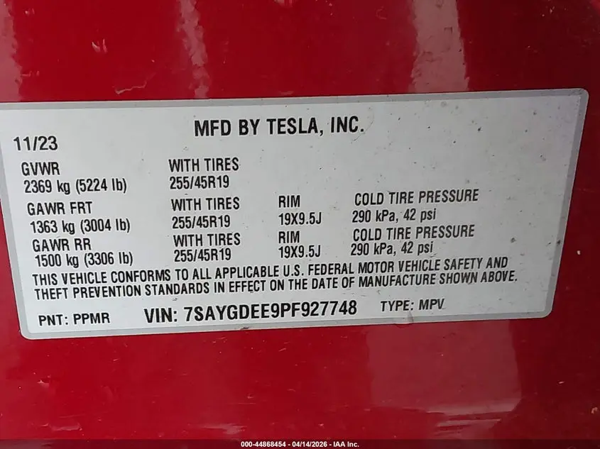 2023 TESLA MODEL Y AWD/LONG RANGE DUAL MOTOR ALL-WHEEL DRIVE
