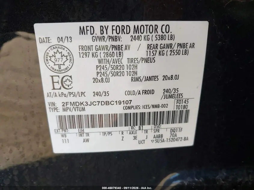 2013 FORD EDGE SEL