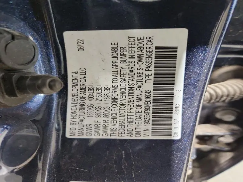 2022 HONDA INSIGHT TOURING  