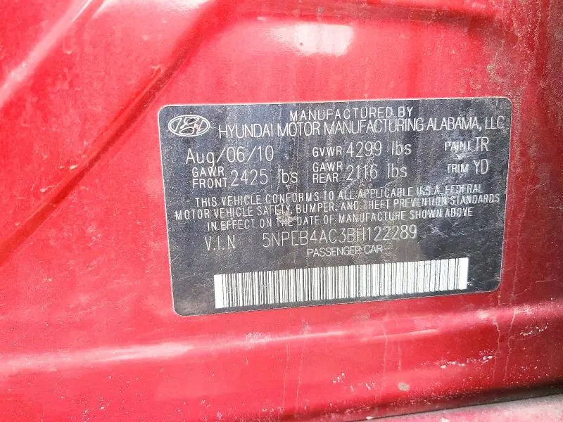 2011 HYUNDAI SONATA GLS  