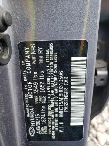 2017 HYUNDAI ACCENT SE