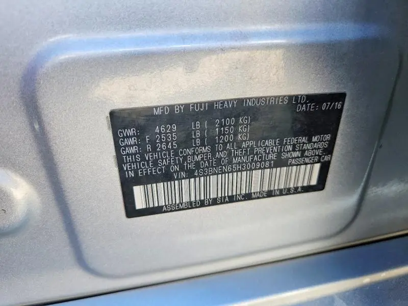 2017 SUBARU LEGACY 3.6R LIMITED  
