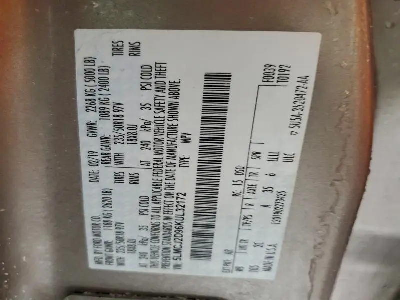 2019 LINCOLN MKC SELECT  