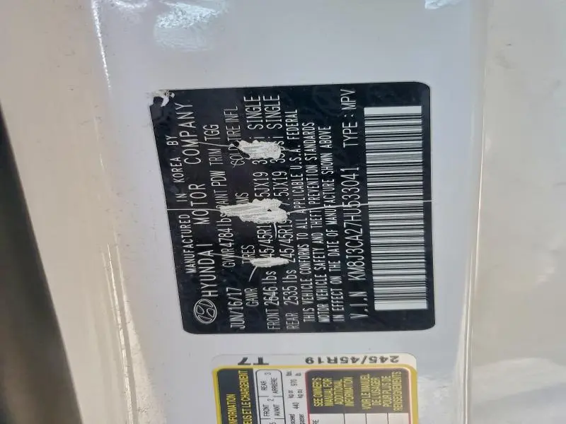 2017 HYUNDAI TUCSON LIMITED  