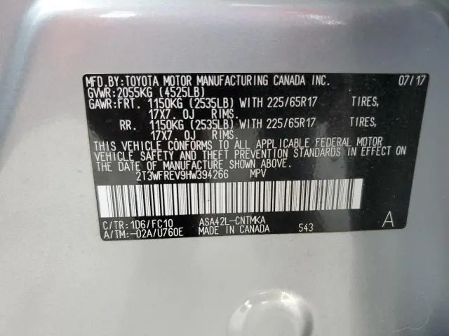 2017 TOYOTA RAV4 XLE  