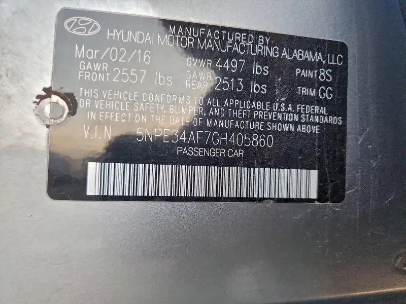 2016 HYUNDAI SONATA SPORT  