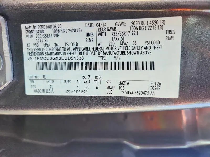 2014 FORD ESCAPE SE  