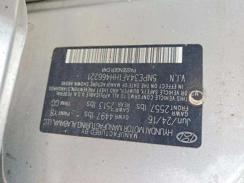 2017 HYUNDAI SONATA LIMITED  