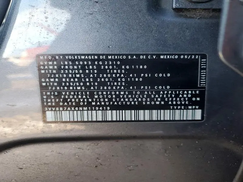 2022 VOLKSWAGEN TIGUAN   