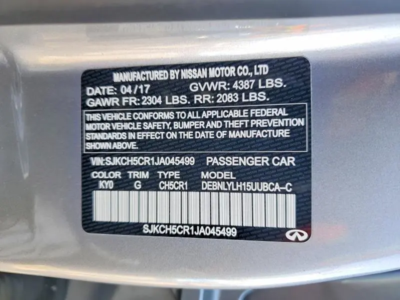 2018 INFINITI QX30 BASE  