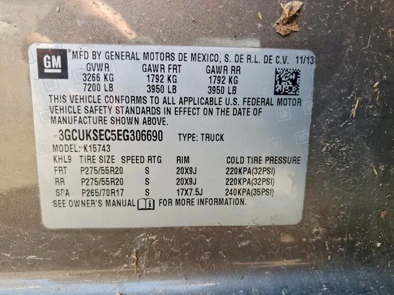 2014 CHEVROLET SILVERADO K1500 LTZ  