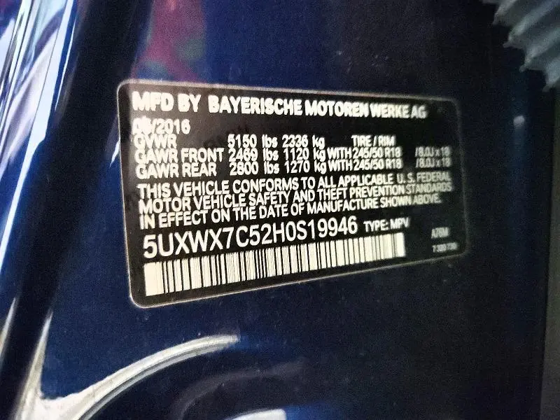 2017 BMW X3 XDRIVE35I  