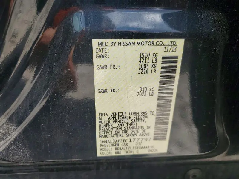 2014 NISSAN ALTIMA 2.5 SV  
