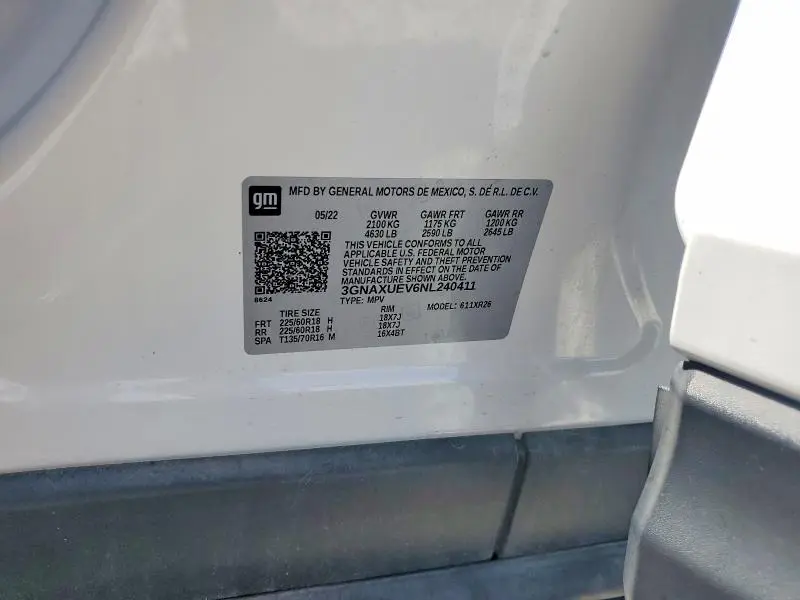 2022 CHEVROLET EQUINOX LT  