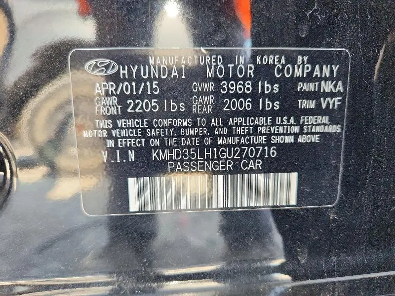 2016 HYUNDAI ELANTRA GT BASE  