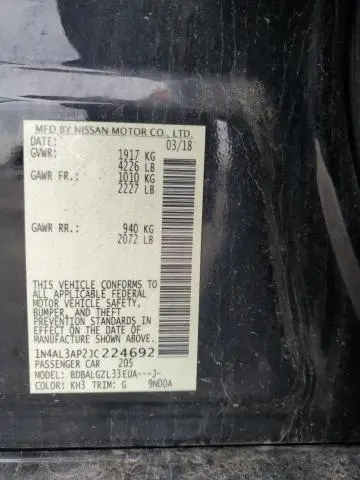 2018 NISSAN ALTIMA 2.5  