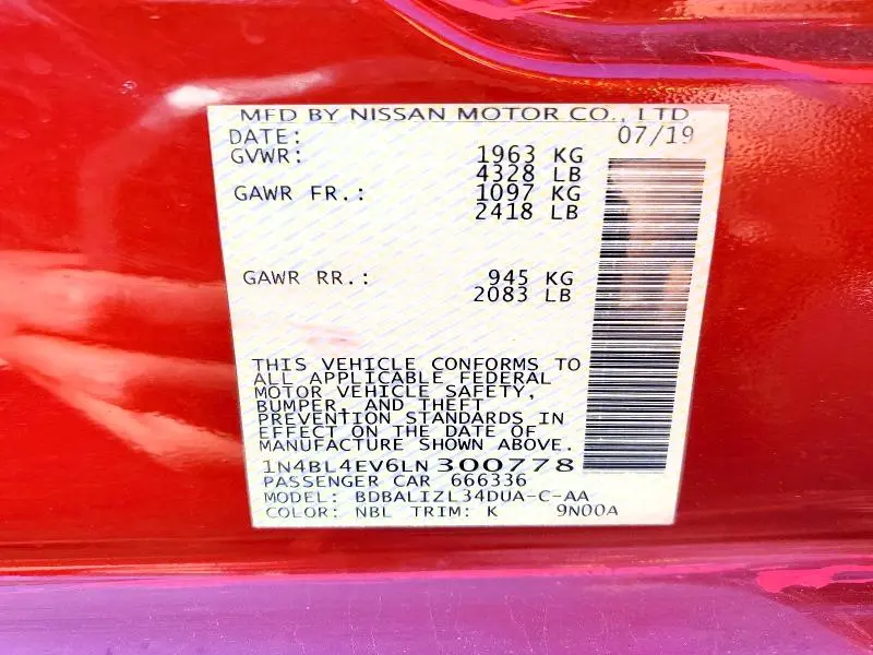 2020 NISSAN ALTIMA SL  